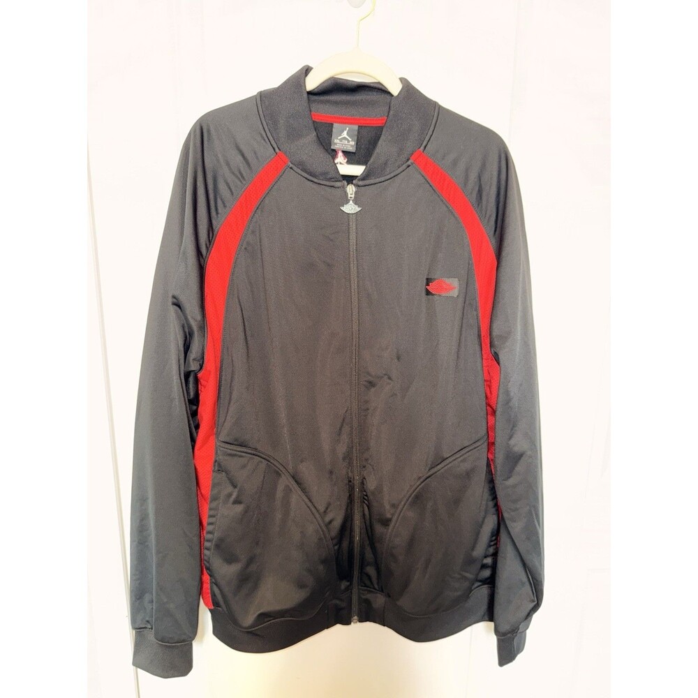 Air Jordan 1 Jacket Mens Wings Track Jacket Black And Red XXL